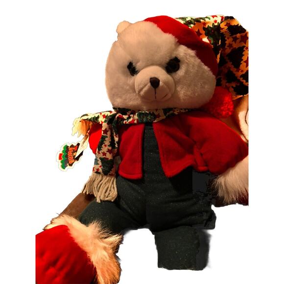 Vintage Well Made Toys Twinkle Twins Christmas Plush Bear Holiday Christmas - Picture 2 of 3